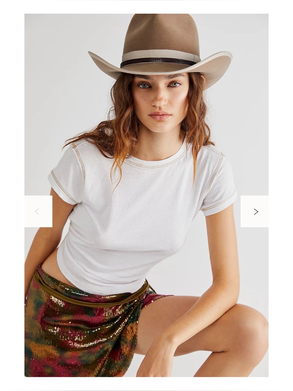 NWOT Free People Bailey Waylon Cowboy Hat in Mole  Size Large